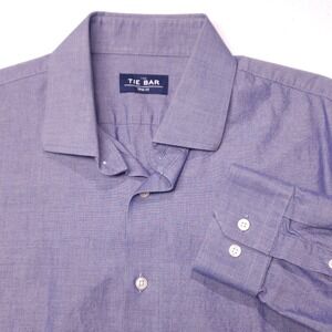 The Tie Bar Dress Shirt Mens 16.5 34/35 Blue Cotton Slim Fit